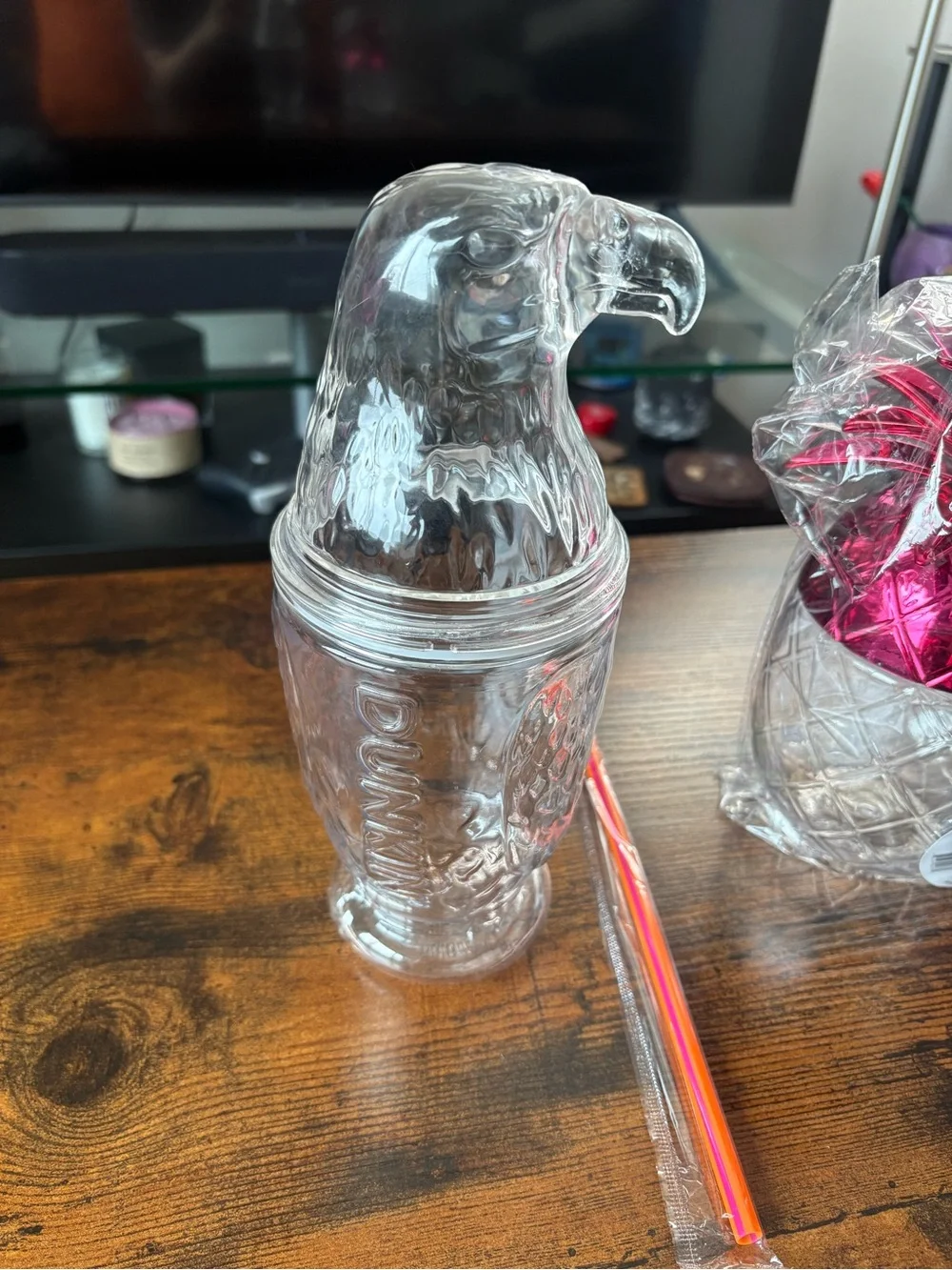 Collectible Pineapple & Eagle Cup Combo - Clear with Pink Accent
